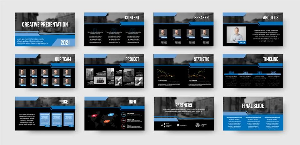 Presentation slide template, vector infographics ready to use for annual repo Stock Illustration