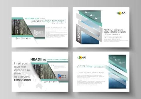 Presentation slide templates. Easy editable abstract vector layouts in flat.. Illustrazione stock