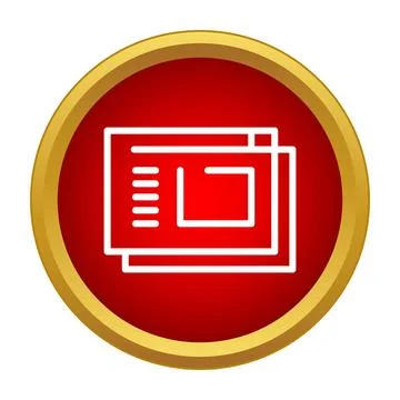 Presentation slideshow icon in a red circle Stockillustratie