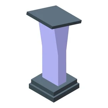 Presentation soapbox icon isometric vector. Raised speaker tribune Stock Illustration