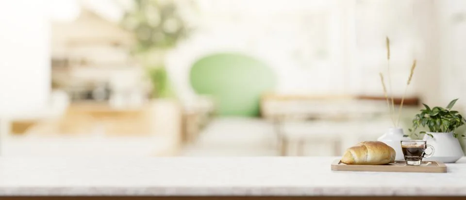 A presentation space for displaying products on a table with a blurred back.. Stock Illustration