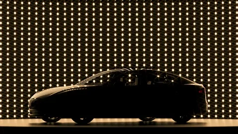 Presentation of sporting luxury car, new automobile. Full HD 4k. Tesla model S Stock Footage 123392283