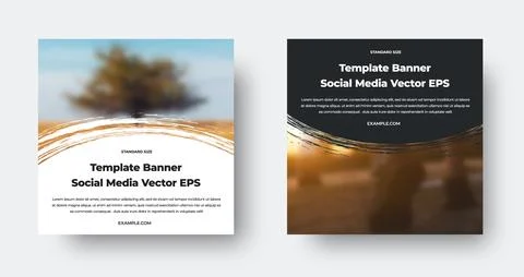 Presentation of standard vector banner, EPS, template for social media, brush Stock Illustration