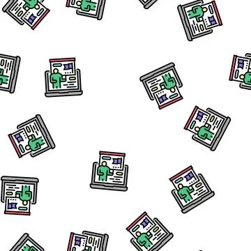 Presentation startup strategy and planning vector seamless pattern Stockillustratie