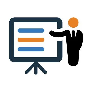 Presentation, teaching , training , business presentation icon Stock Illustration