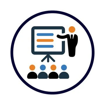 Presentation, teaching , training , business presentation icon Stock Illustration