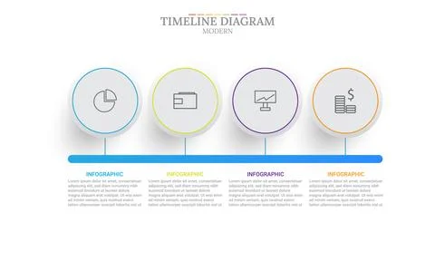 Presentation template 4 variations, with bright colors and easy to understa.. Stock Illustration