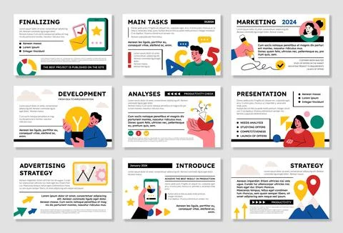 Presentation template. Business slide. UI data hero graph or marketing design Stock Illustration