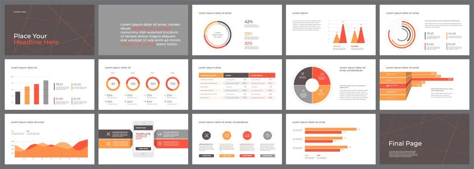 Presentation Template design with infographic Stock Illustration