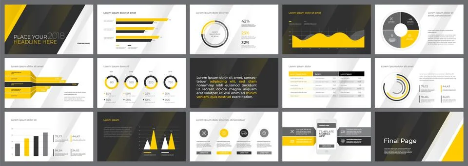 Presentation Template design with infographic Stock Illustration
