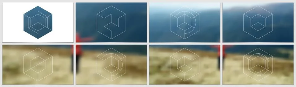 Presentation template in HD format, clean cover design with geometric shapes and Stock Illustration