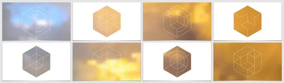 Presentation template in HD format, clean cover design with geometric shapes and Stock Illustration