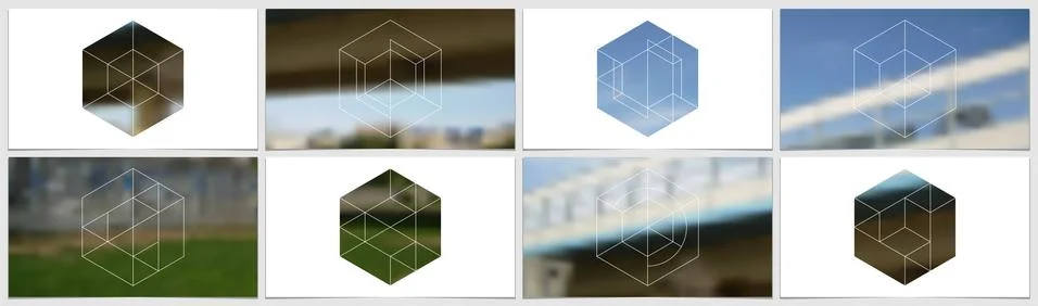 Presentation template in HD format, clean cover design with geometric shapes and Stock Illustration