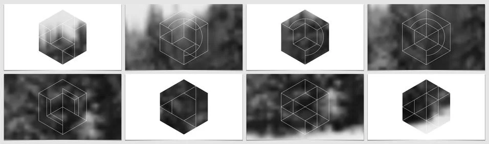 Presentation template in HD format, clean cover design with geometric shapes and Stock Illustration