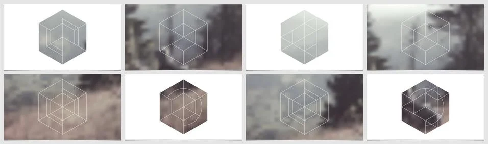 Presentation template in HD format, clean cover design with geometric shapes and Stock Illustration