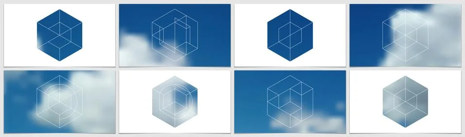 Presentation template in HD format, clean cover design with geometric shapes and Stock Illustration