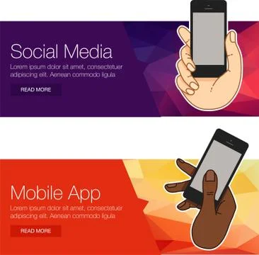 Presentation template of mobile screen Stock Illustration