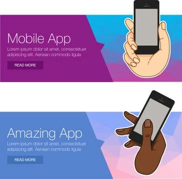 Presentation template of mobile screen Stock Illustration