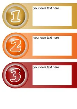 Presentation template - three steps, options Stock Illustration