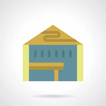 Presentation tent flat color vector icon Illustrazione stock