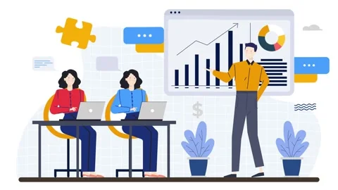 Presentation test in recruitment process. business animated illustration. Stock Footage 276882837