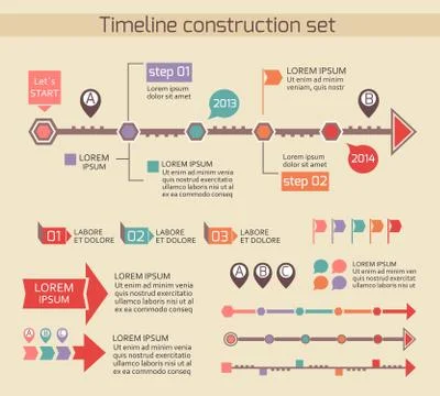 Presentation timeline chart elements 스톡 일러스트