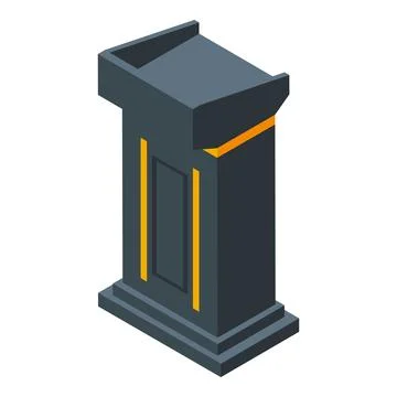Presentation tribune icon isometric vector. Speaker election podium Stock Illustration