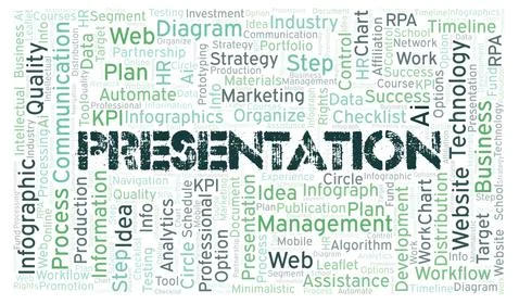Presentation typography word cloud create with the text only. Stock Illustration