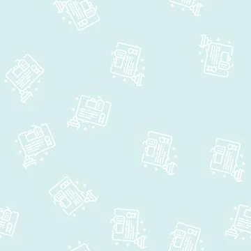 Presentation webinar reputation management line seamless pattern 스톡 일러스트