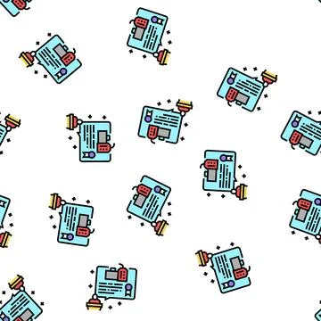 Presentation webinar reputation management vector seamless pattern Stockillustratie
