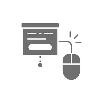 Presentation whiteboard control grey icon. Isolated on white background Illustrazione stock