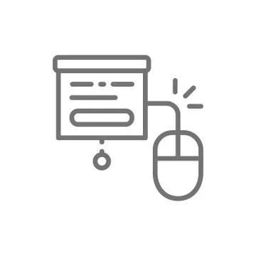 Presentation whiteboard control line icon. Isolated on white background Stock Illustration