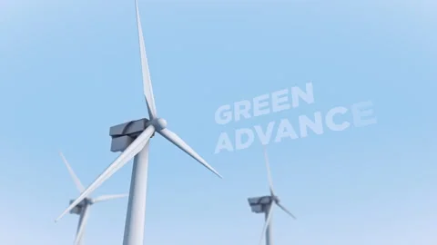Presentation Of Wind Turbines As Alternative Eco-Friendly Sources Of Energy Stock Footage 164891194