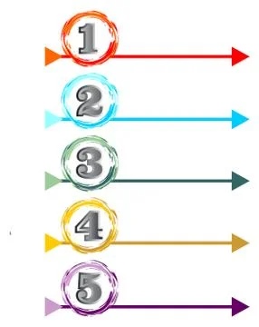 Presentation of the working process in five steps Stock Illustration