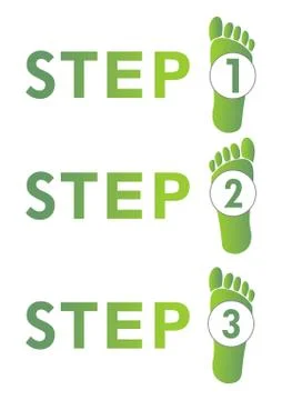 Presentation of the working process in three steps Stock Illustration