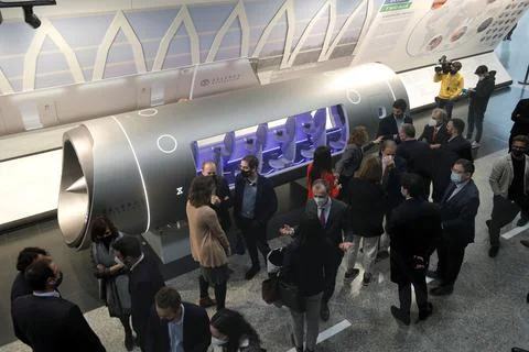 Presentation of the Zeleros hyperloop vehicle, Valencia, Spain - 18 Mar 2021 Stock Photos