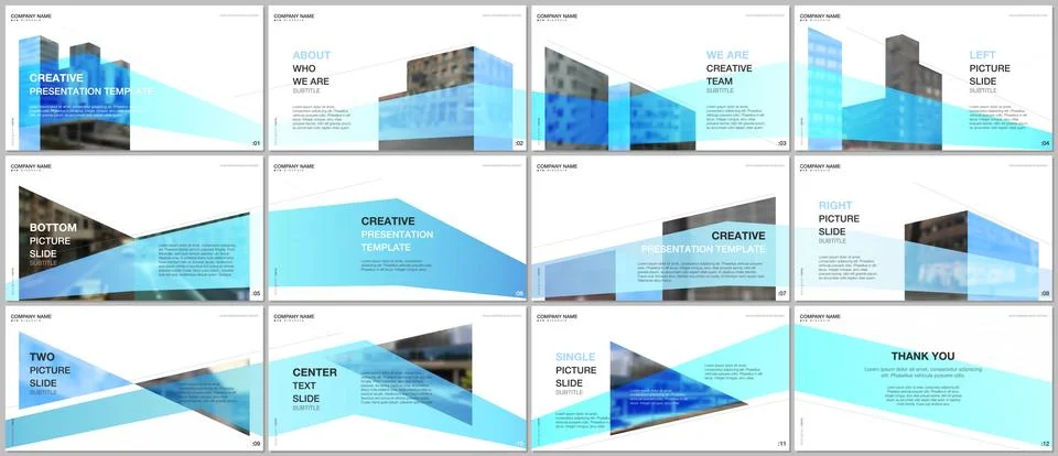 Presentations design, portfolio vector templates with architecture design Stock Illustration