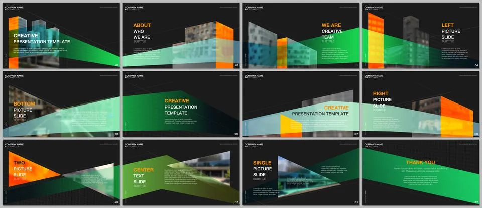 Presentations design, portfolio vector templates with architecture design Stock Illustration