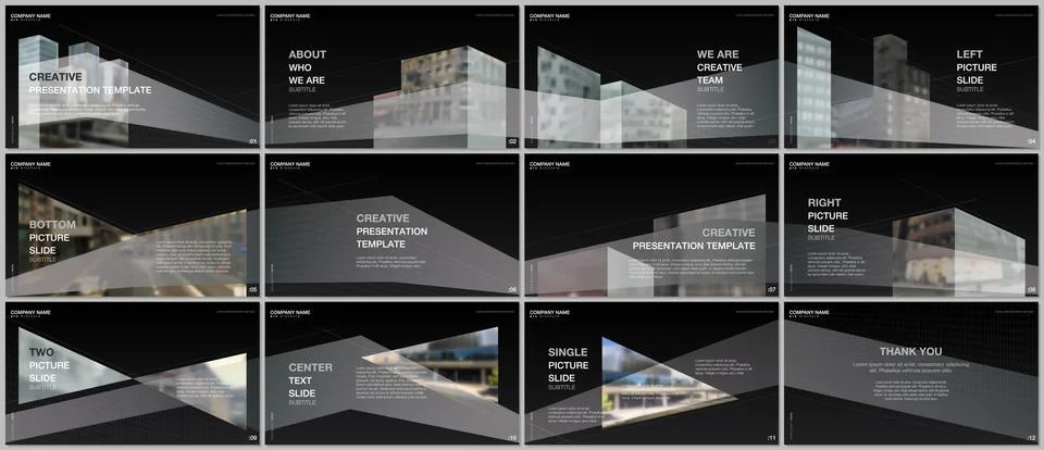 Presentations design, portfolio vector templates with architecture design Stock Illustration