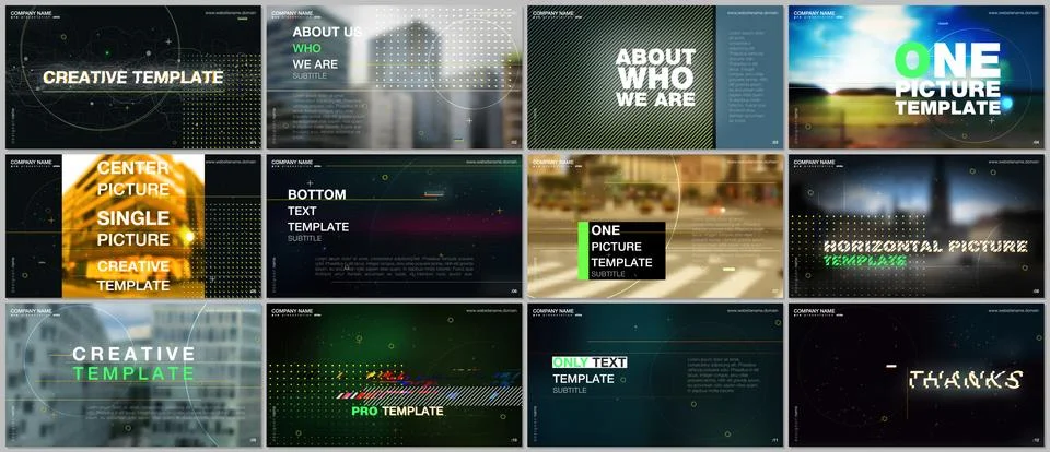 Presentations design vector templates with lines, dots and circles. Templates Stock Illustration