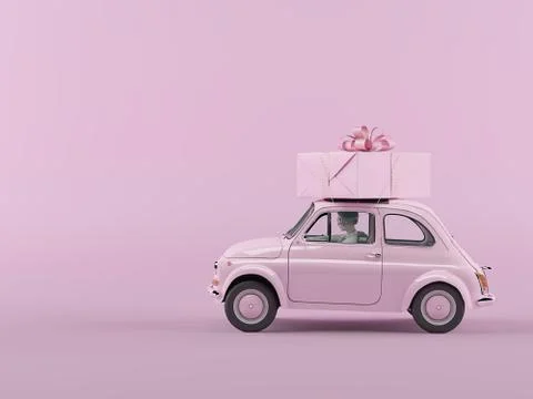 Presentbox is coming. 3d rendering Stock Illustration