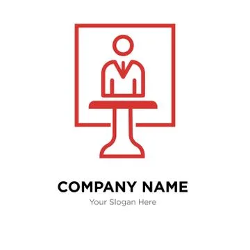 Presenter company logo design template Stock Illustration