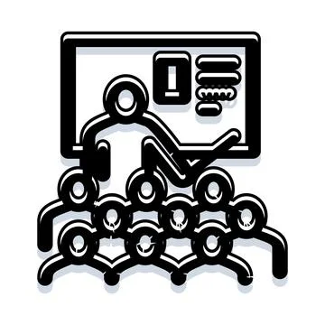 Presenter educating audience during business training workshop Stock Illustration