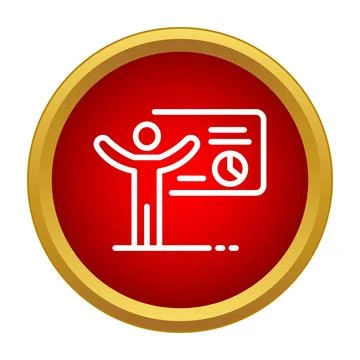Presenter giving business presentation with data chart icon イラスト素材