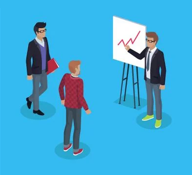 Presenter Man on Conference Vector Illustration Illustrazione stock