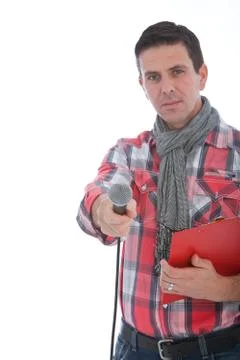 Presenter or chat show host Stock Photos
