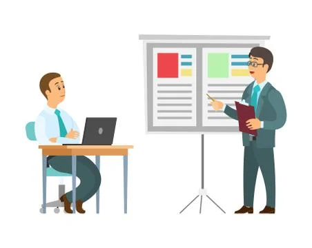 Presenter at Seminar, Master Class from Boss Work Stock Illustration