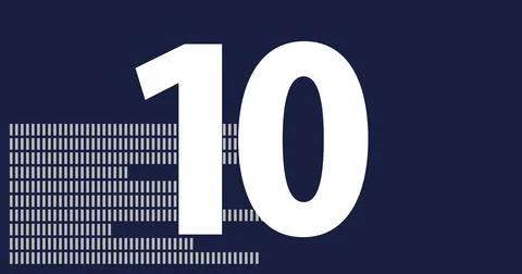 Presenting abstract navy canvas featuring centered white numeral 10, with Stock Photos