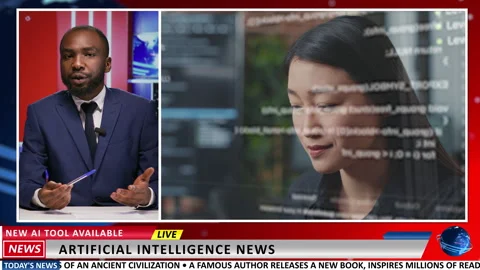 Presenting artificial intelligence news Video stock 248182876