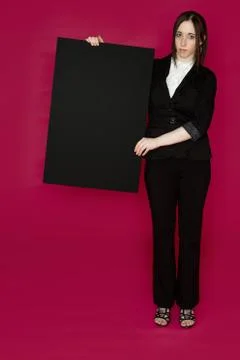 Presenting a board Stock-Fotos